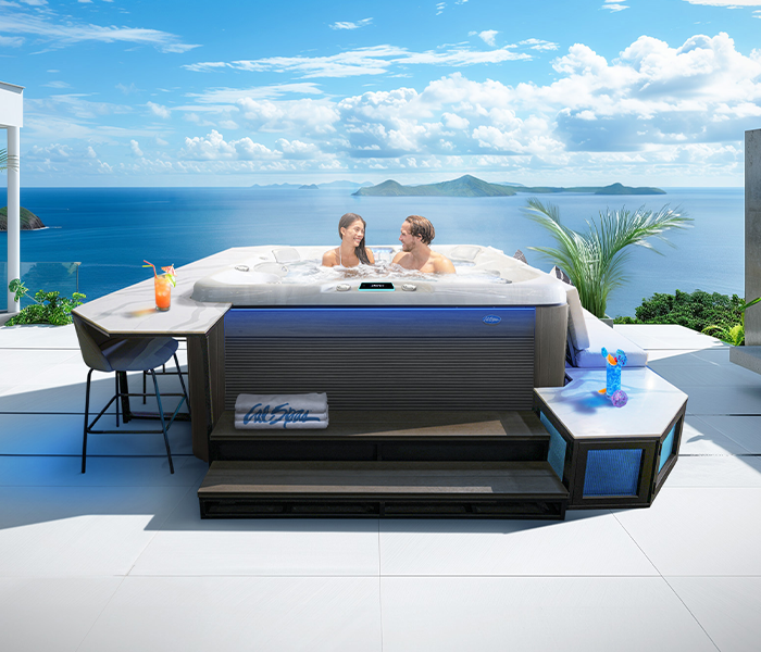 Calspas hot tub being used in a family setting - Davenport